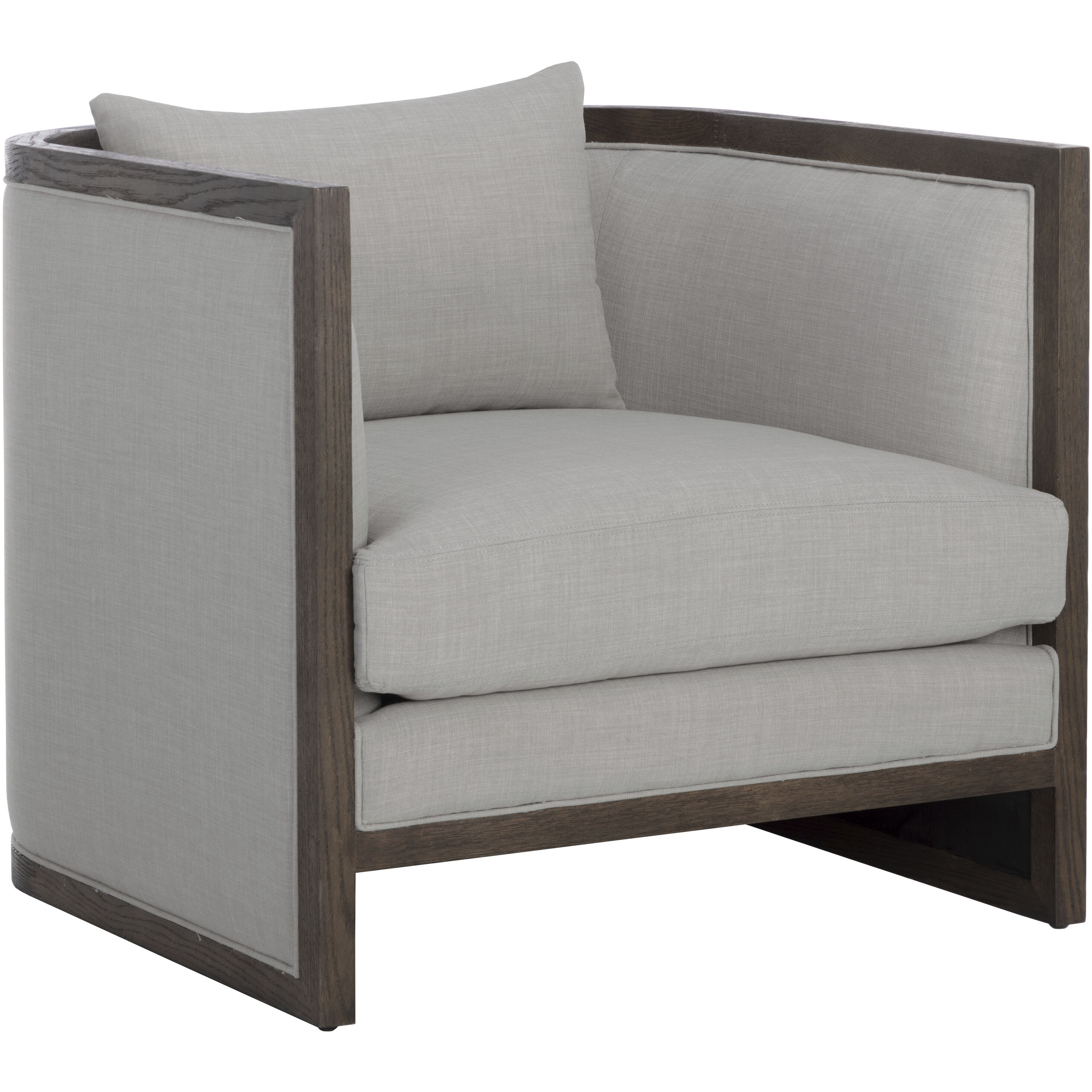 Chloe Distressed Brown / Linoso Light Grey Lounge Chair